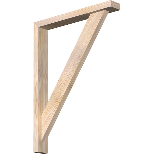 Ekena Millwork Traditional Block Smooth Bracket w/ Offset Brace, Douglas Fir, 3 1/2"W x 24"D x 32"H BKT0402X24X32TRA05SDF - main